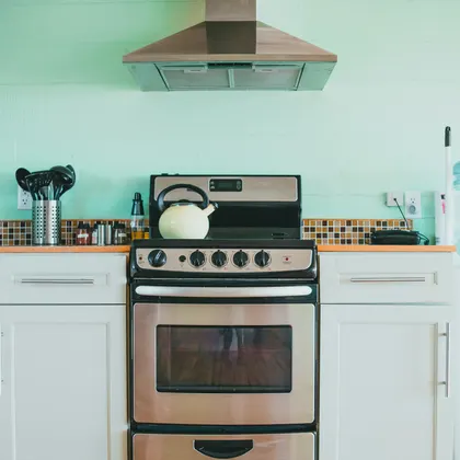 Estufa con horno de acero inoxidable